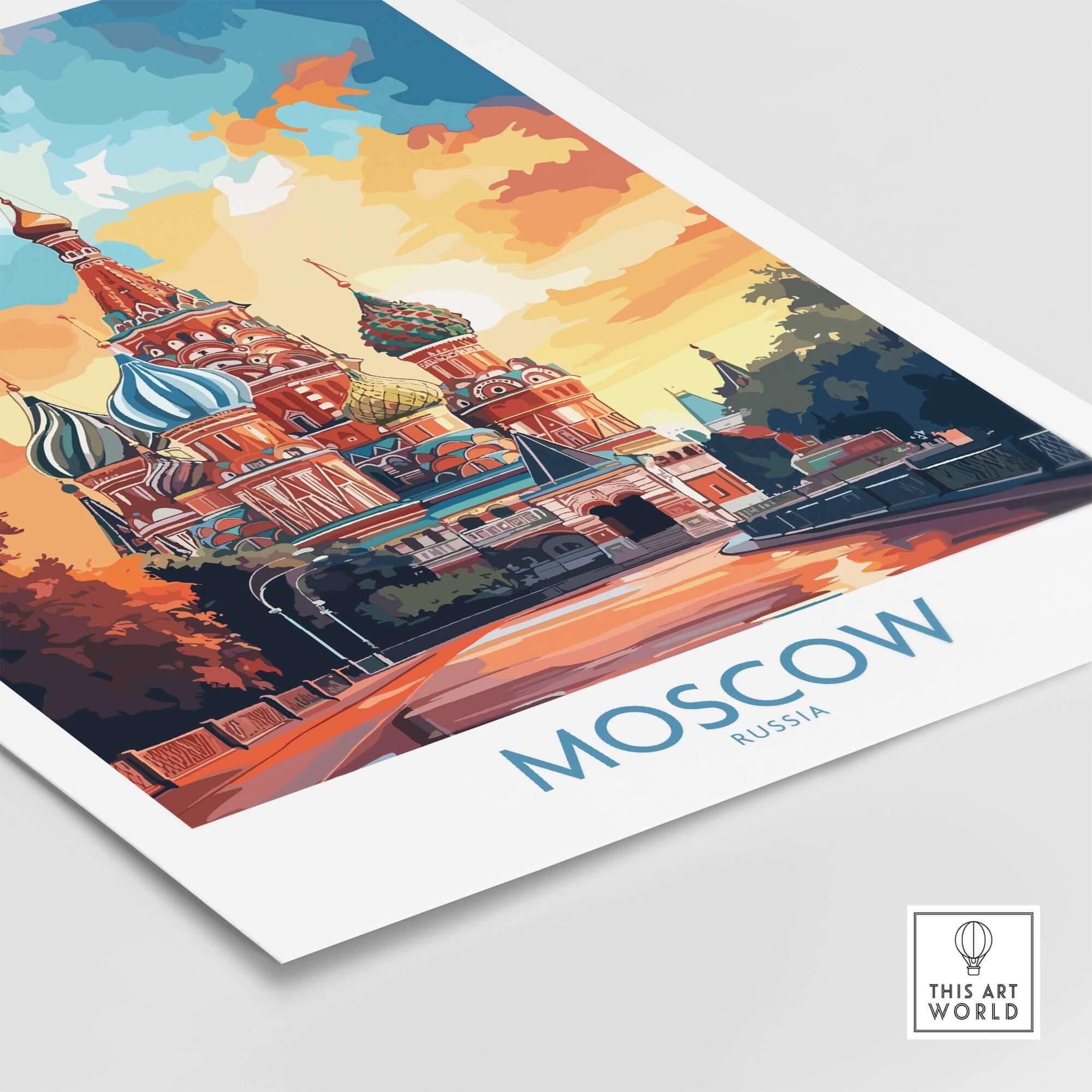 Moscow Prints for Sale - St. Basil's Cathedral Red Square artwork showcasing vibrant colors of Moscow.