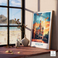 Moscow Prints for Sale - St. Basil's Cathedral Red Square displayed in a stylish home setting.