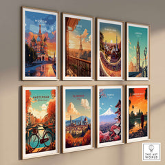 Moscow Travel Print - St. Basil's Cathedral Poster and other city travel prints on display.