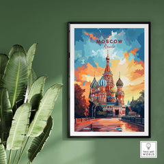 Moscow Wall Art - St. Basil's Travel Poster featuring vibrant colors and iconic architecture.