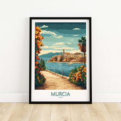 Murcia Poster showcasing a vibrant landscape of Murcia, Spain, perfect for adding beauty and adventure to your home.