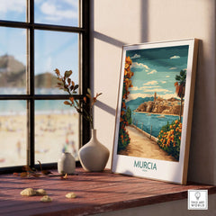 Murcia Poster featuring stunning imagery of the vibrant city and coastal views, bringing Spanish culture to your home.