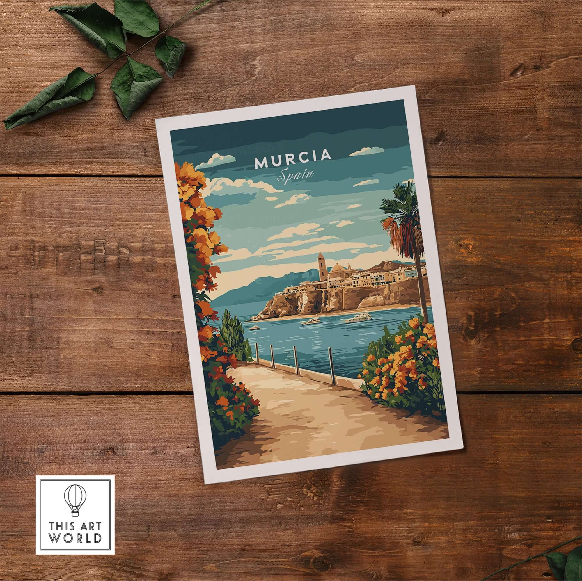 Murcia Print showcasing vibrant colors and details of Spanish coastal scenery.