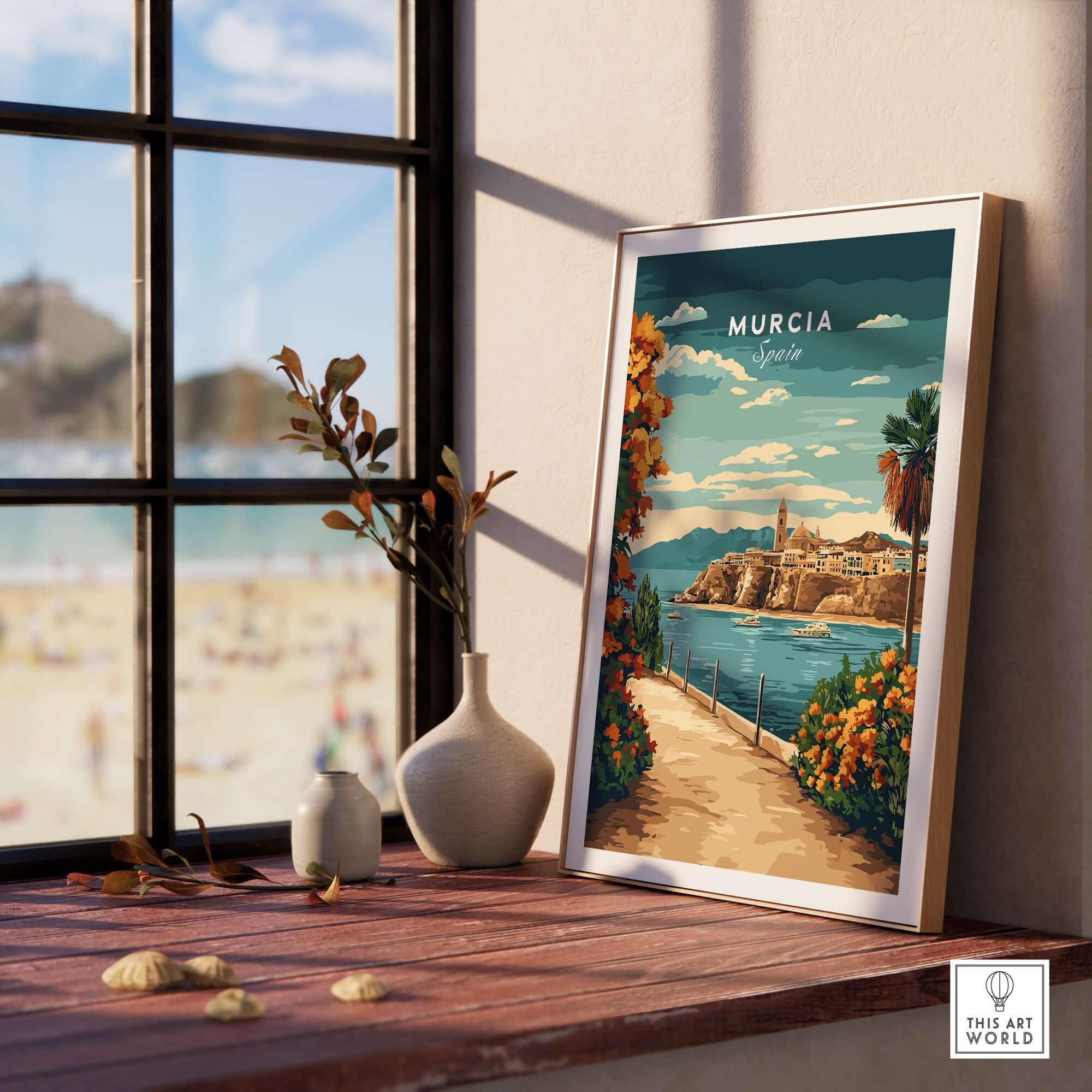 Murcia Print showcasing vibrant colors and intricate details, enhancing home decor with European charm.