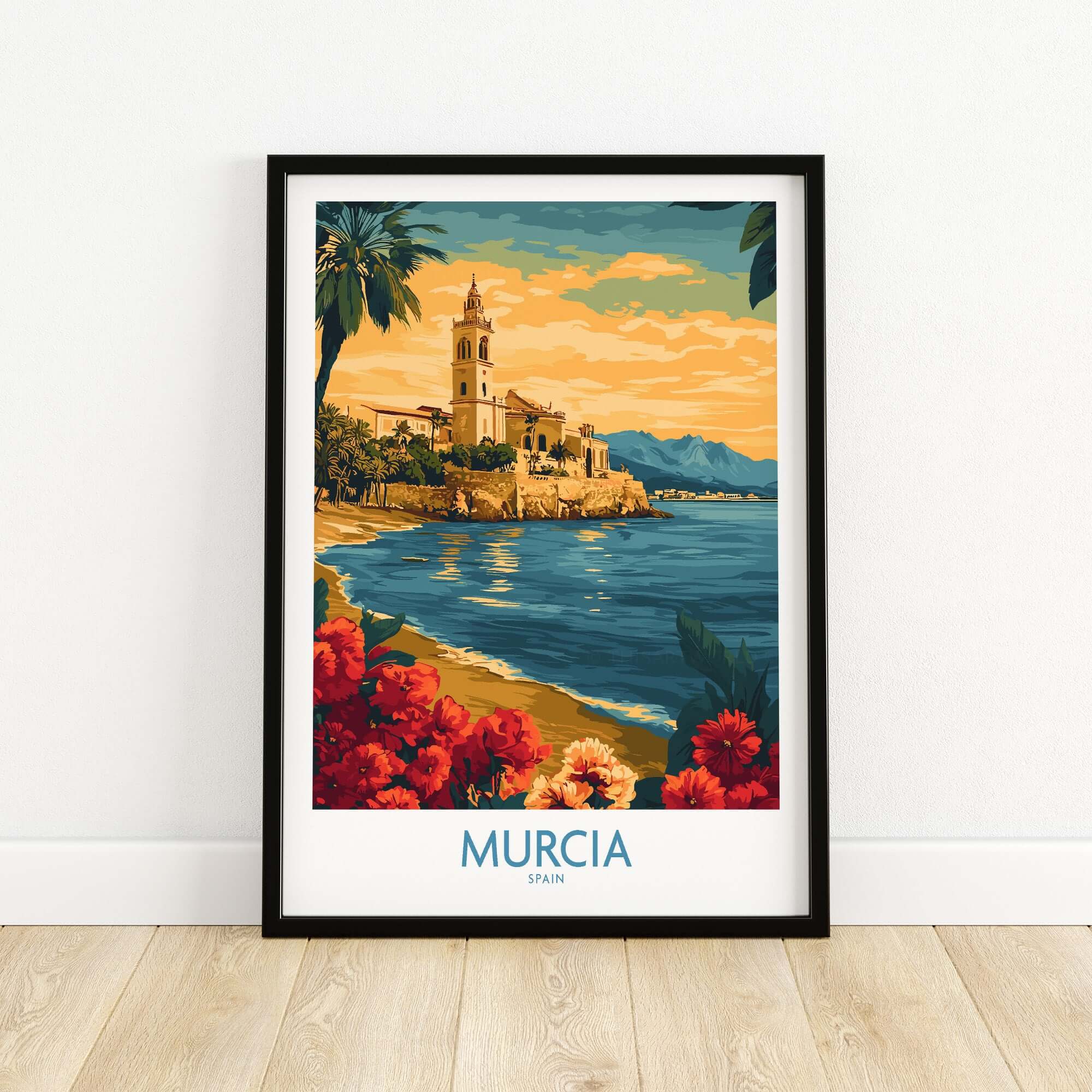 Murcia Spain Poster featuring scenic landscapes and iconic architecture of Murcia, Spain.