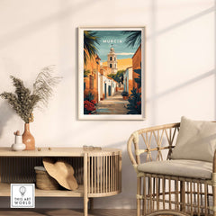Murcia Spain Travel Print showcasing vibrant colors and the culture of Murcia in an elegant setting.