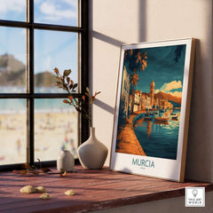 Murcia Wall Art Print featuring vibrant colors and elegant design in a stylish home setting.