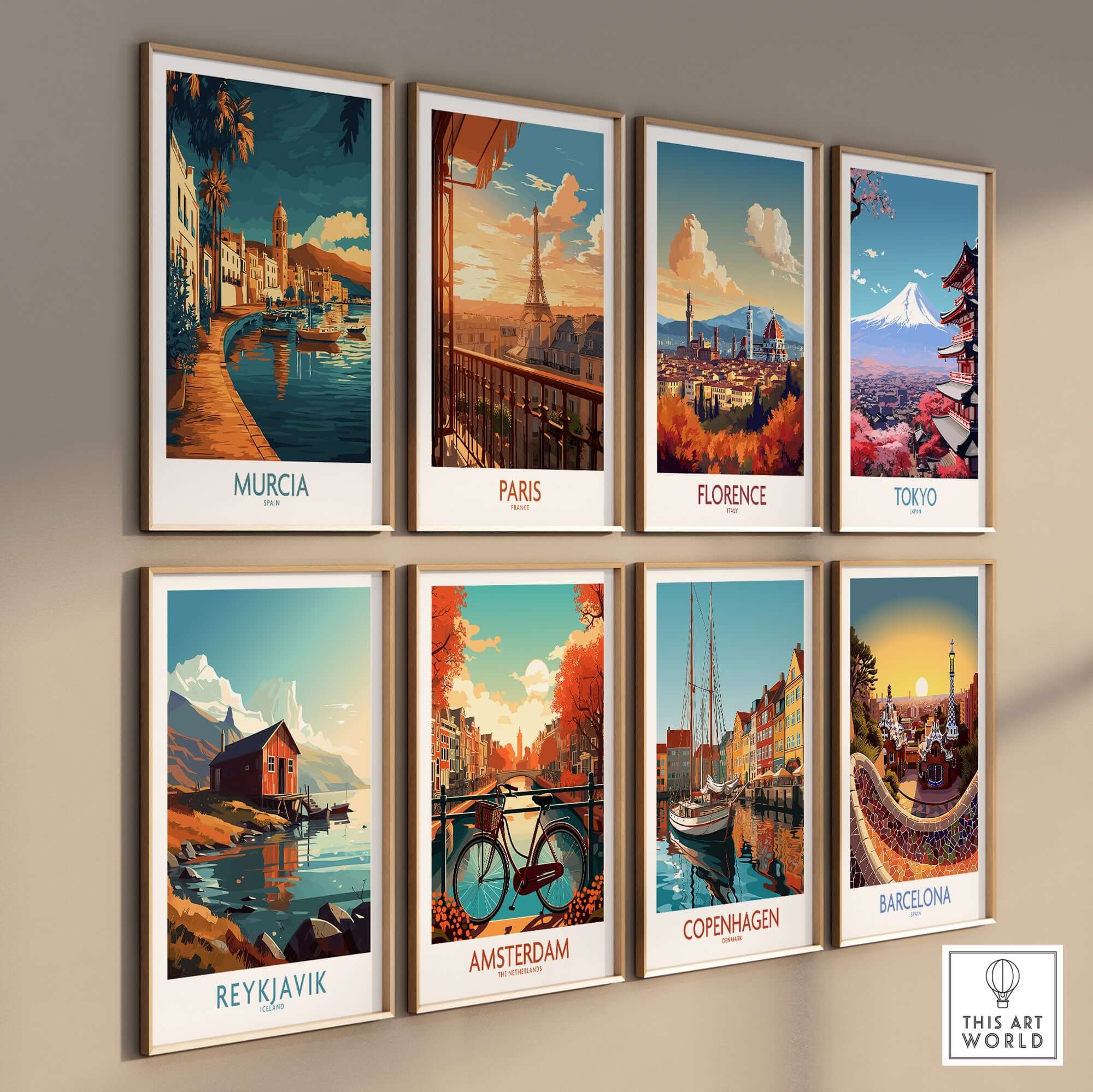 Murcia Wall Art Print showcasing vibrant cityscapes, enhancing decor with elegance and sophistication.