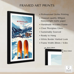 Myrkdalen, Norway Print - Ski Resort Art, Winter Wall Art in a framed presentation with professional quality features.
