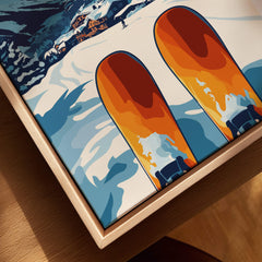Myrkdalen, Norway Print - Ski Resort Art, Winter Wall Art featuring vibrant skis on snowy landscape