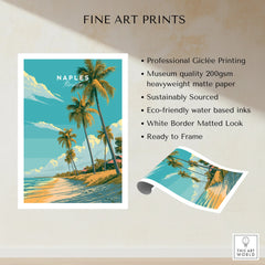 Naples Florida Beach Travel Poster — fine art print unframed quality details