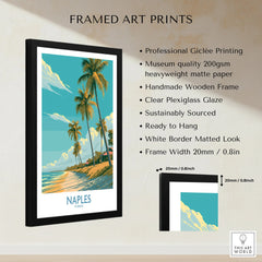Naples Florida Palms Wall Art — framed print details measurements quality details