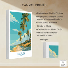 Naples Florida Palms Wall Art — canvas print stretched cotton canvas details