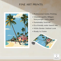 Naples Florida Beachfront Travel Poster — fine art print unframed quality details