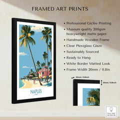 Naples Florida Shore Wall Art — framed print details measurements quality details