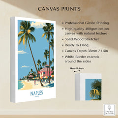 Naples Florida Shore Wall Art — canvas print stretched cotton canvas details