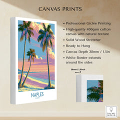 Naples Florida Sunset Palms Wall Art — canvas print stretched cotton canvas details