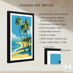 Naples Florida Palm Beach Travel Poster — framed print details measurements quality details