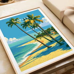 Naples Florida Palm Beach Travel Poster — framed art print closeup gift unwrapped natural frame