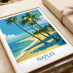 Naples Florida Cove Wall Art — framed art print closeup gift unwrapped natural frame