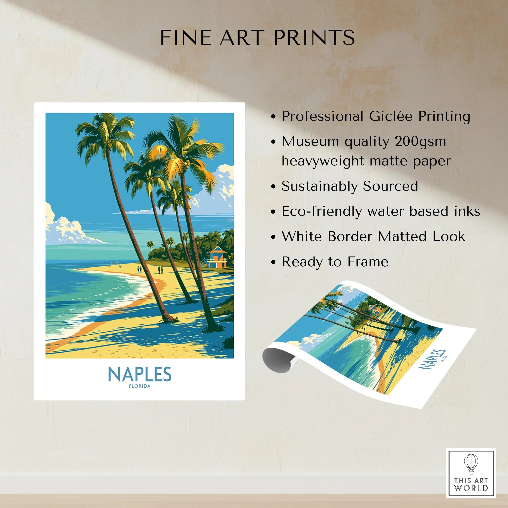 Naples Florida Cove Wall Art — fine art print unframed quality details
