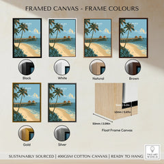 Naples Florida Pier Travel Poster — framed canvas float frame colour options