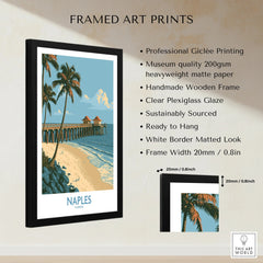 Naples Florida Coast Wall Art — framed print details measurements quality details