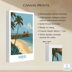Naples Florida Coast Wall Art — canvas print stretched cotton canvas details