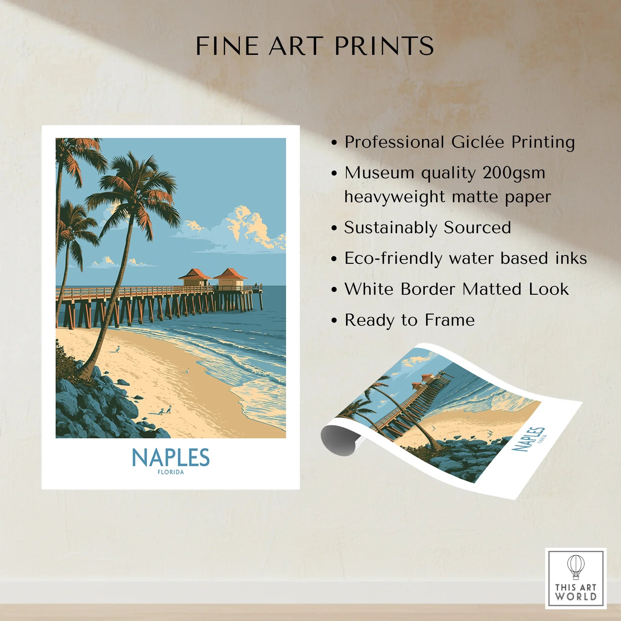 Naples Florida Coast Wall Art — fine art print unframed quality details