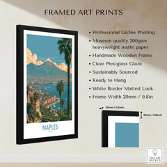 Naples Italy Vesuvius Wall Art — framed print details measurements quality details
