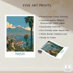 Naples Italy Vesuvius Wall Art — fine art print unframed quality details