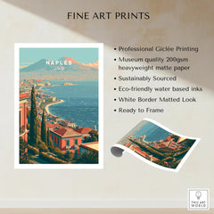 Naples Italy Coast Travel Poster — fine art print unframed quality details