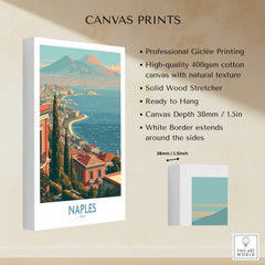Naples Italy Bay Wall Art — canvas print stretched cotton canvas details