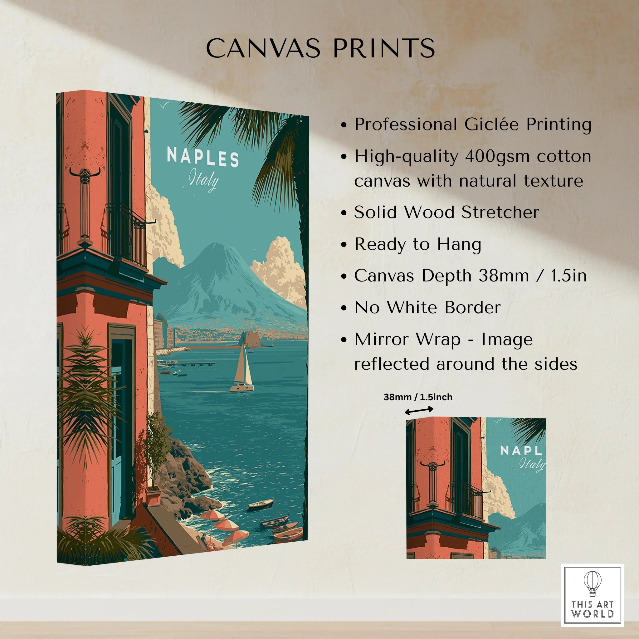 Naples Italy Harbour Travel Poster