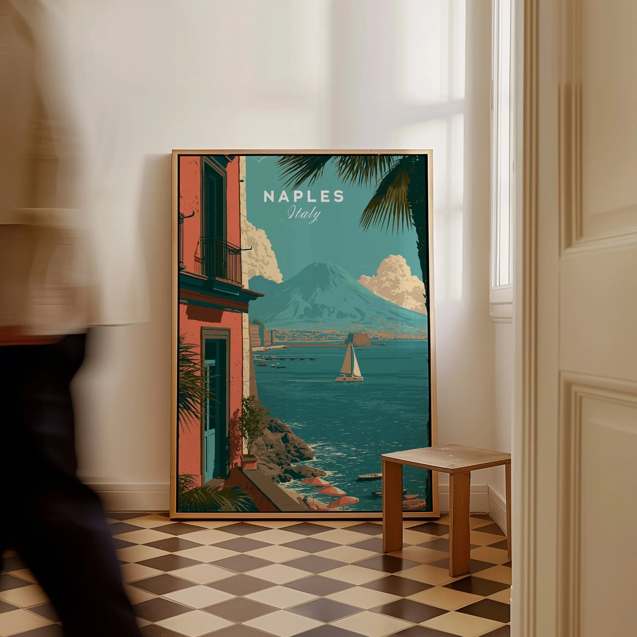 Naples Italy Harbour Travel Poster