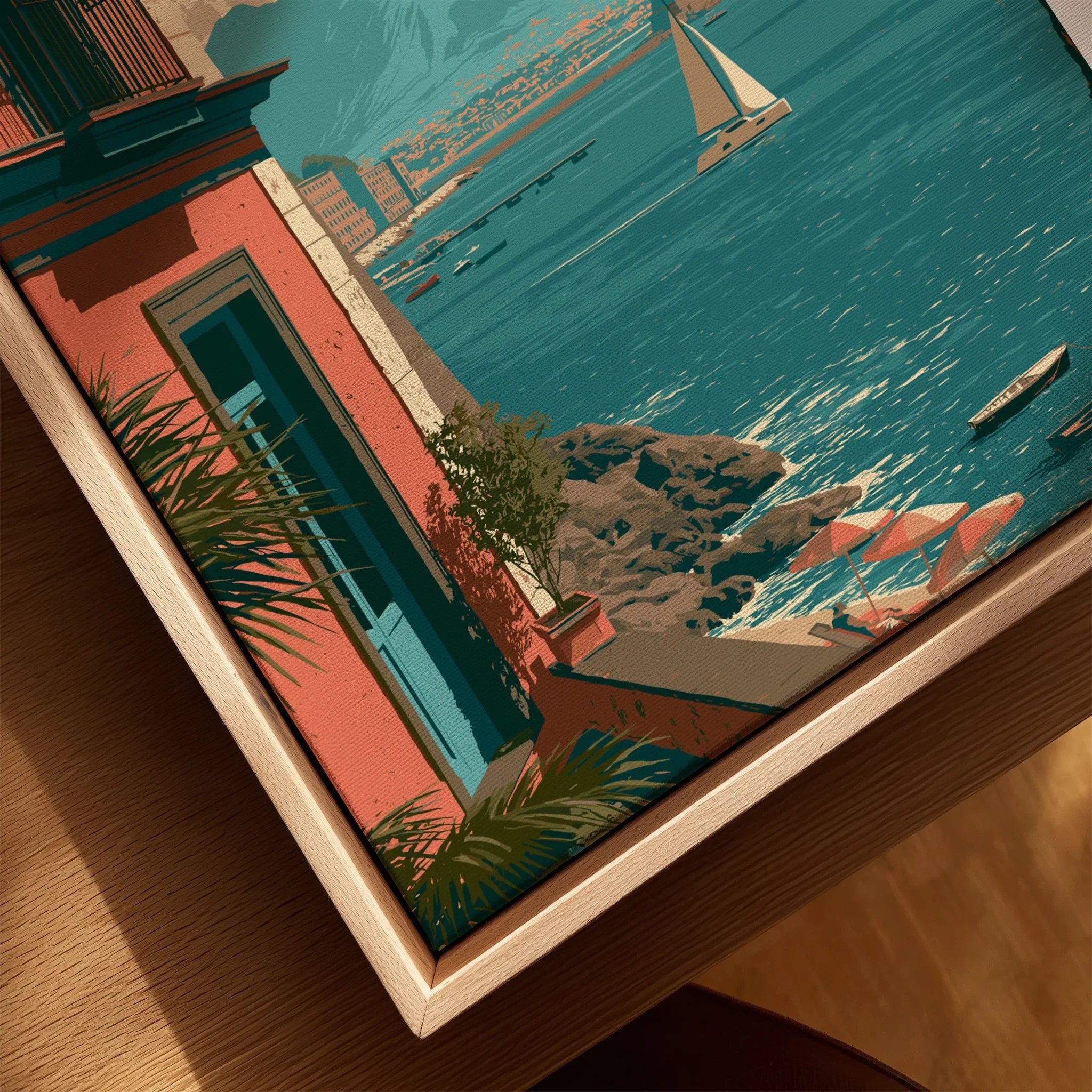 Naples Italy Harbour Travel Poster
