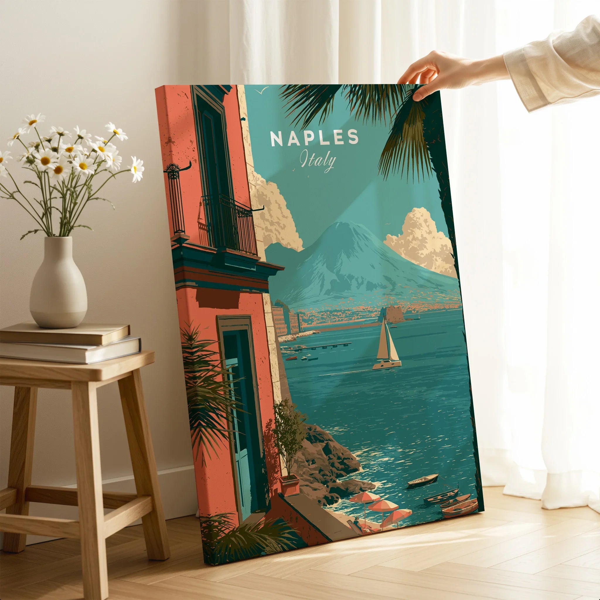 Naples Italy Harbour Travel Poster