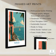 Naples Italy Seafront Wall Art — framed print details measurements quality details