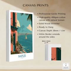 Naples Italy Seafront Wall Art — canvas print stretched cotton canvas details