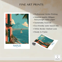Naples Italy Seafront Wall Art — fine art print unframed quality details