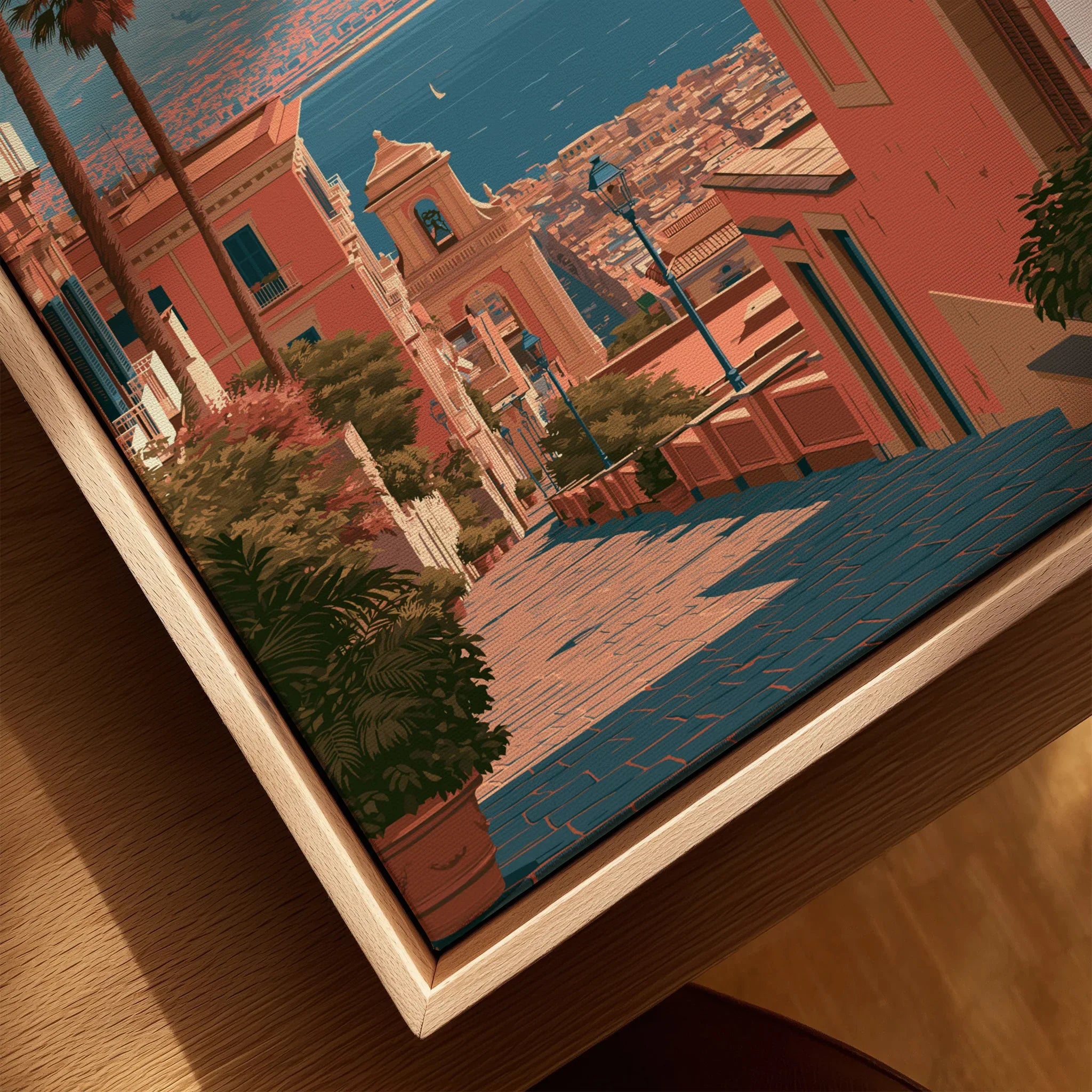 Naples Italy Old Town Travel Poster