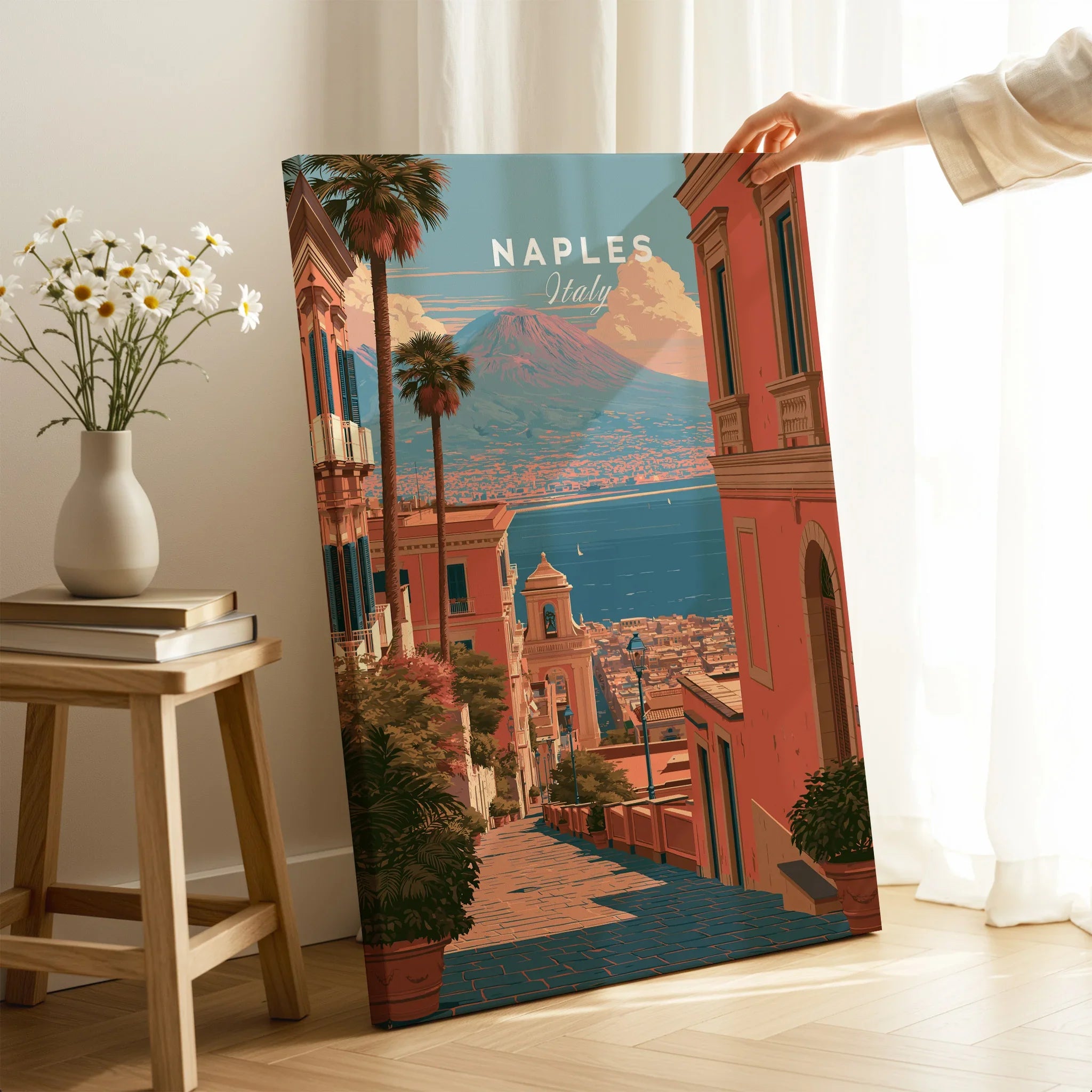 Naples Italy Old Town Travel Poster