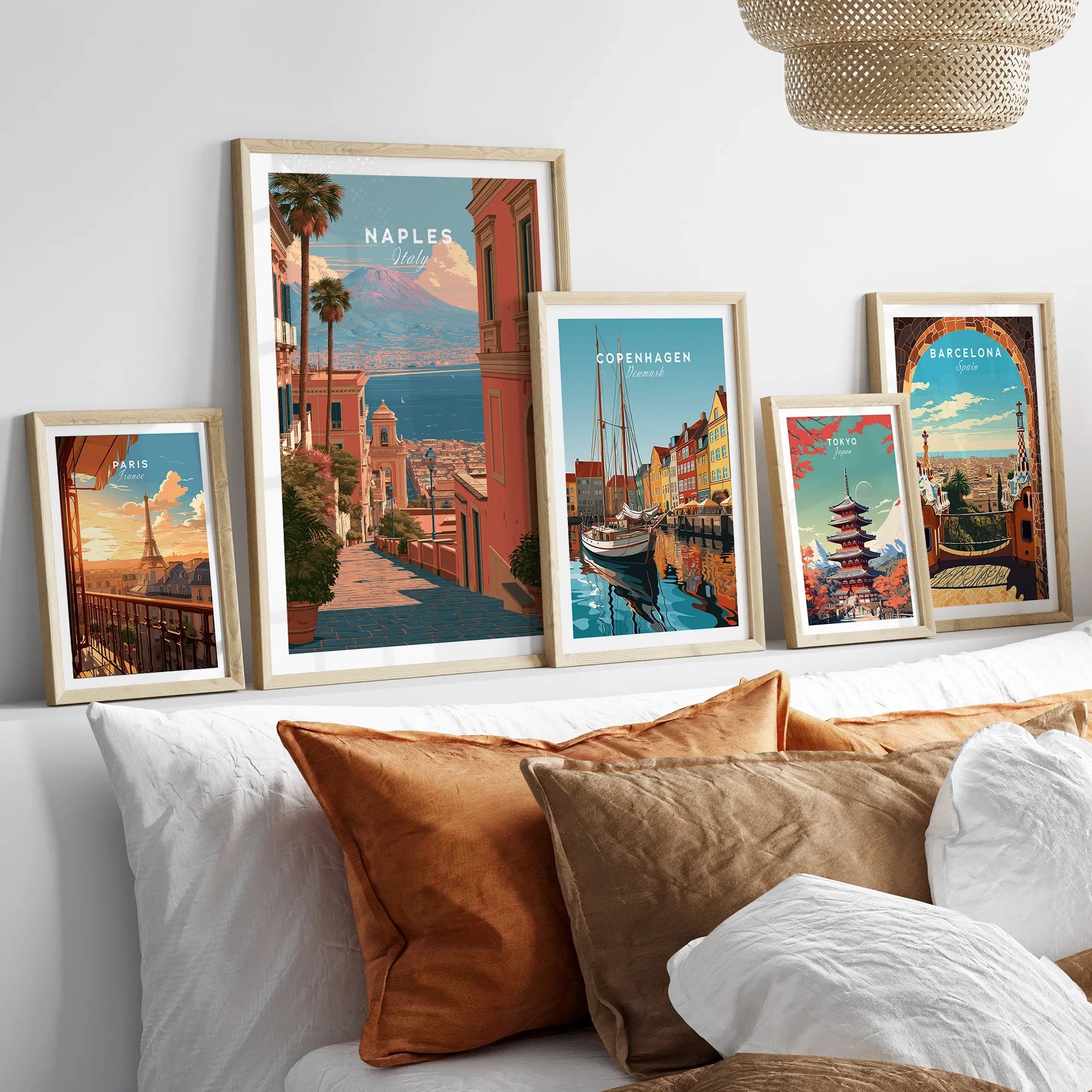 Naples Italy Old Town Travel Poster