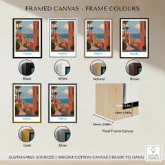 Naples Italy Streets Wall Art — framed canvas float frame colour options