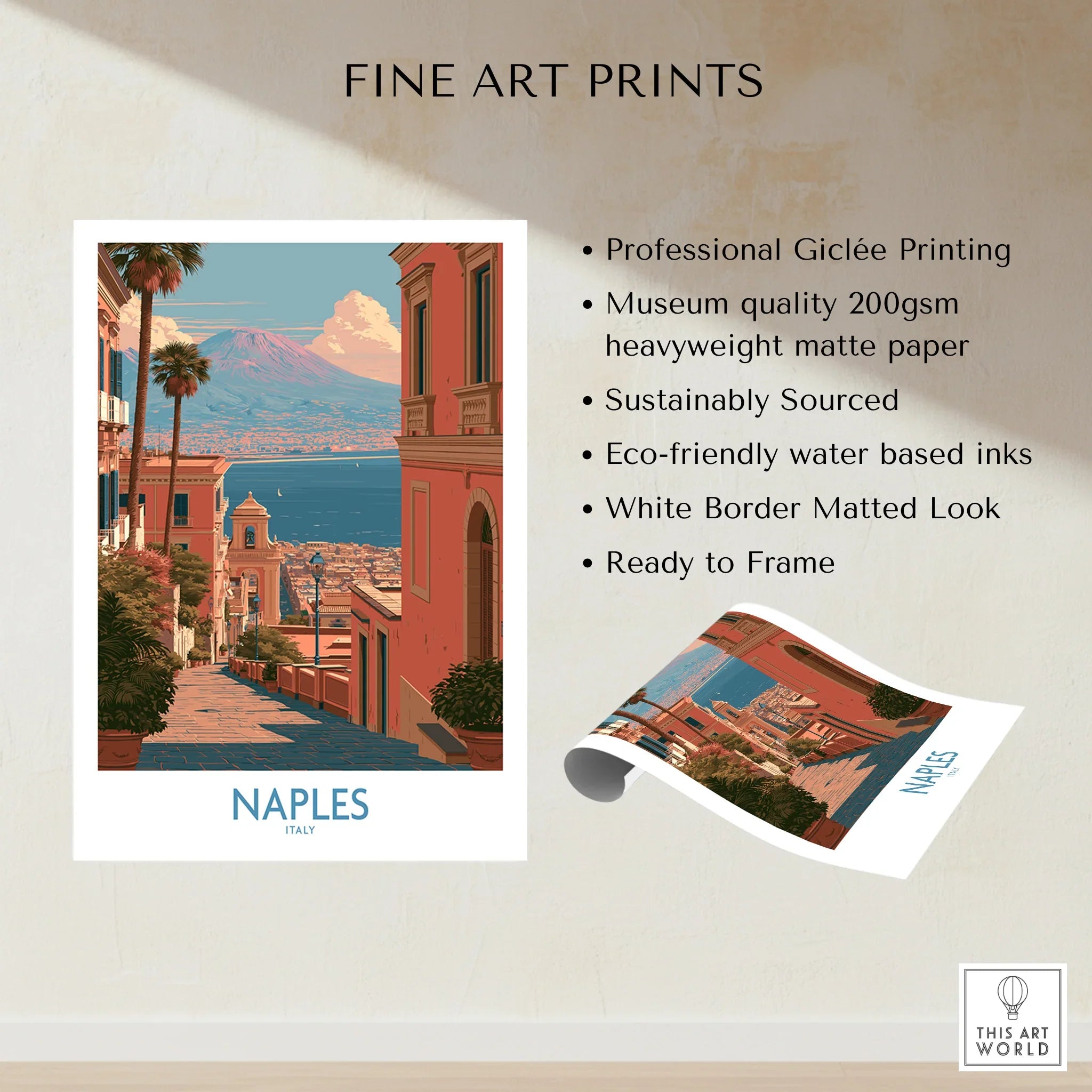 Naples Italy Streets Wall Art — fine art print unframed quality details