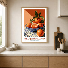 Valencia Oranges Spanish Kitchen Wall Art - neutral kitchen single frame mockup This Art World