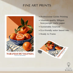Valencia Oranges Spanish Kitchen Wall Art - fine art print unframed quality details