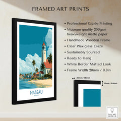 Nassau Bahamas Colonial Town Wall Art — framed print details measurements quality details