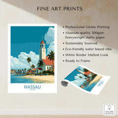 Nassau Bahamas Colonial Town Wall Art — fine art print unframed quality details