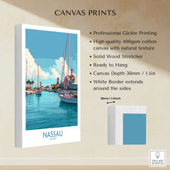Nassau Bahamas Marina Wall Art — canvas print stretched cotton canvas details
